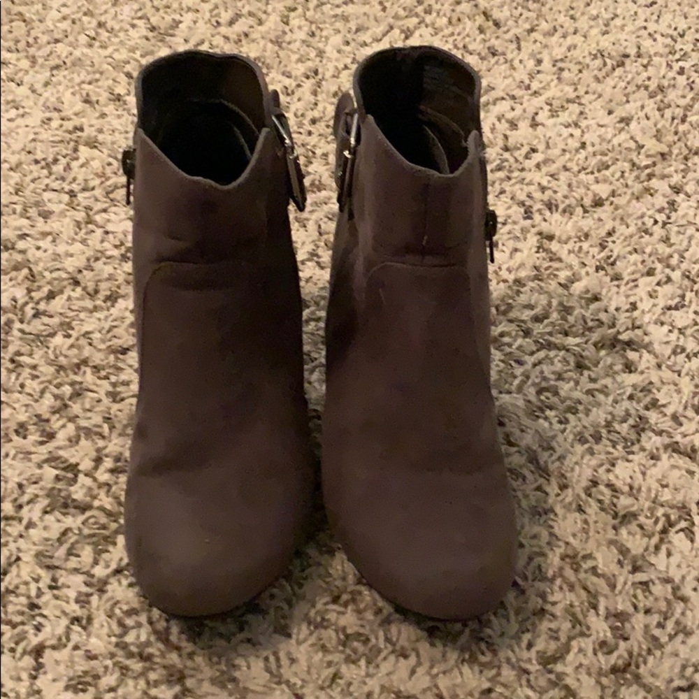 Gray booties
